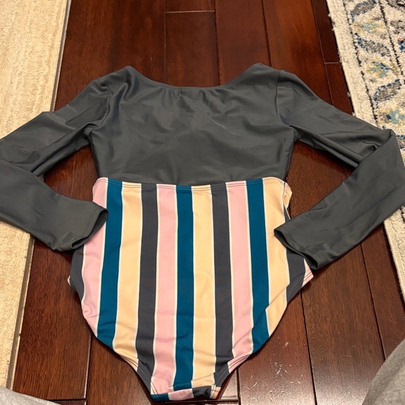 art class Long-Sleeve One-Piece Swim with Multicolor Stripes - Picture 4 of 4